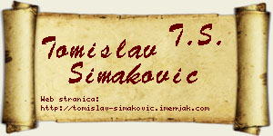 Tomislav Simaković vizit kartica
